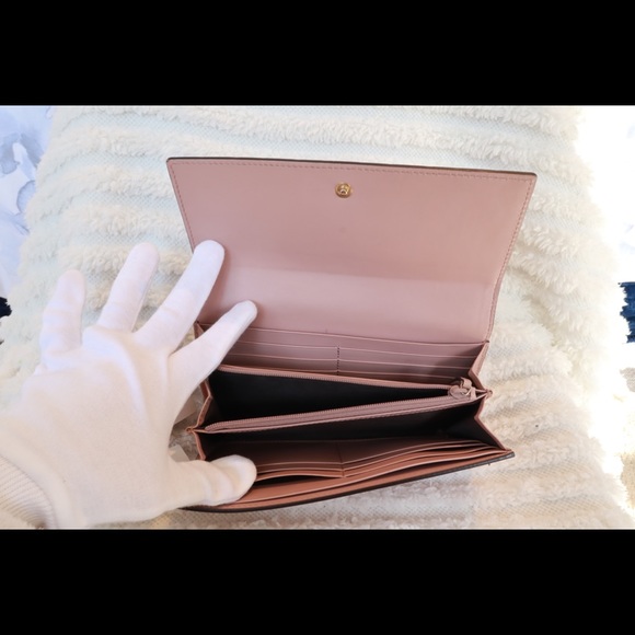 Gucci Pink Guccissima Leather Bow Cont. Wallet - Picture 2 of 12